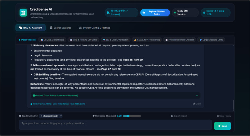 CrediSense AI: Credit Policy RAG Engine – screenshot 11