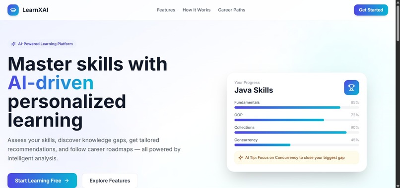 LearnXAI – AI-Powered Personalized Learning Platform – screenshot 1