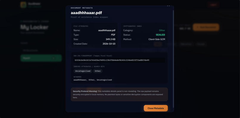 Secure digital document storage and retrieval system – screenshot 9