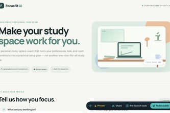 Focus fit AI: study space ,tuned to you
