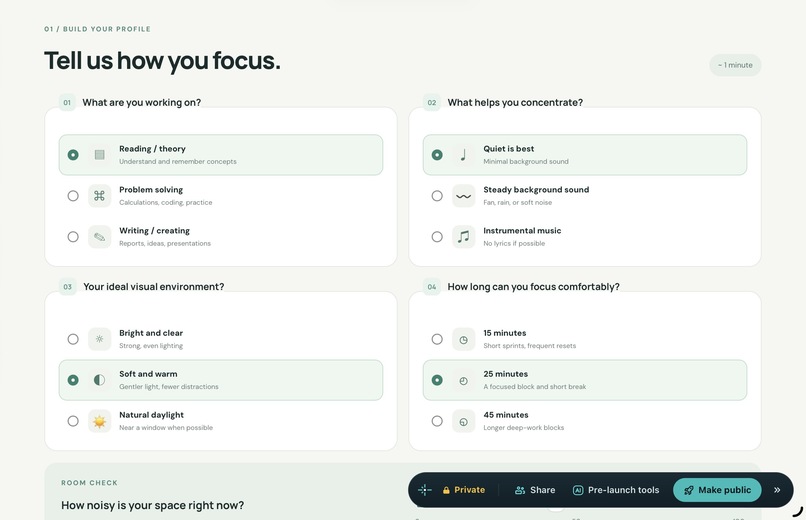 Focus fit AI: study space ,tuned to you – screenshot 2