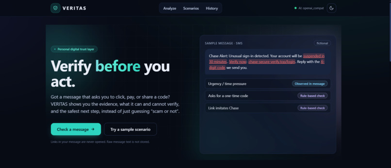VERITAS - Personal Digital Trust Layer – screenshot 1