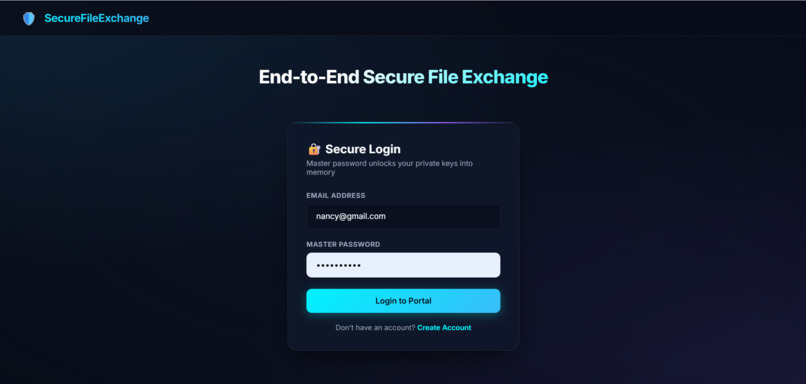 Secure File Sharing Using Hybrid Cryptography – screenshot 1