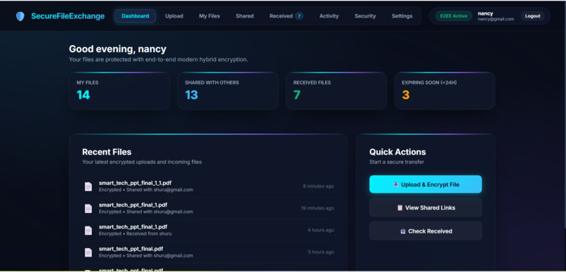 Secure File Sharing Using Hybrid Cryptography – screenshot 2