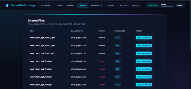 Secure File Sharing Using Hybrid Cryptography – screenshot 6