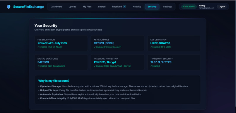 Secure File Sharing Using Hybrid Cryptography – screenshot 9