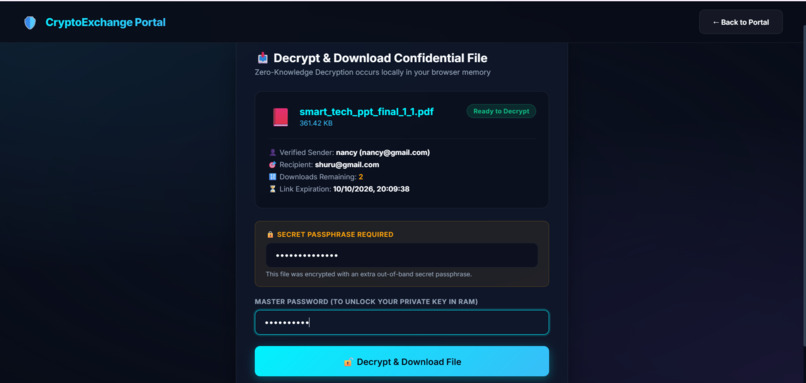 Secure File Sharing Using Hybrid Cryptography – screenshot 13