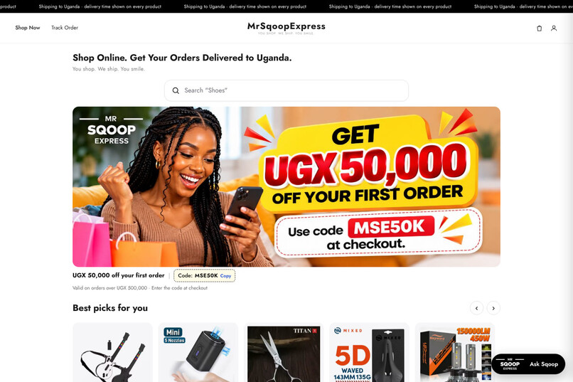 Sqoop Pay: AI Shopping Assistant for Uganda – screenshot 2