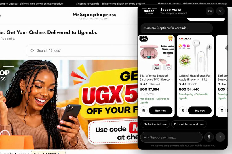 Sqoop Pay: AI Shopping Assistant for Uganda – screenshot 3