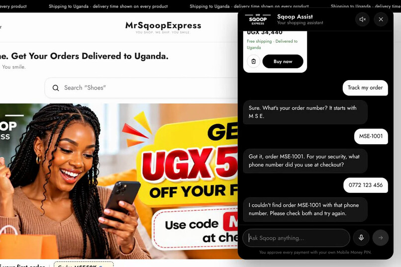 Sqoop Pay: AI Shopping Assistant for Uganda – screenshot 5