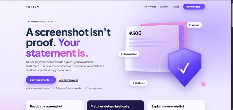 PayZen: Payment Proof Verifier – screenshot 1