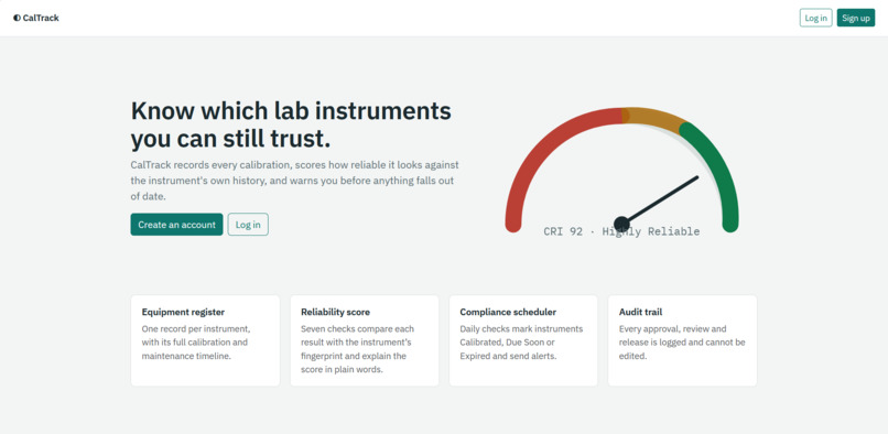 Smart Lab Calibration & Compliance Scheduler – screenshot 1