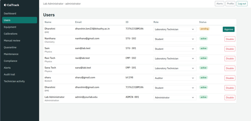 Smart Lab Calibration & Compliance Scheduler – screenshot 4