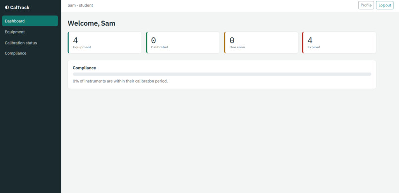 Smart Lab Calibration & Compliance Scheduler – screenshot 10