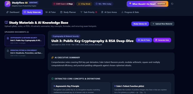 StudyFlow AI – Adaptive Student Productivity Platform – screenshot 2