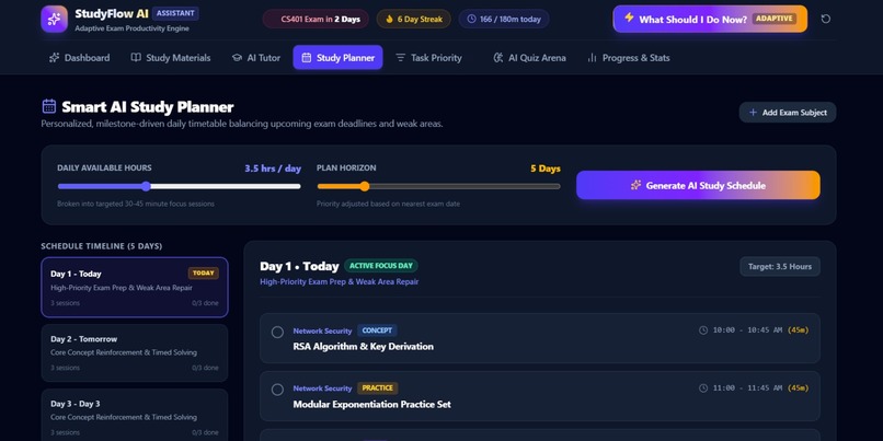 StudyFlow AI – Adaptive Student Productivity Platform – screenshot 4