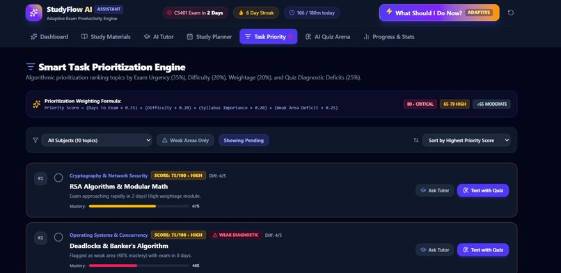 StudyFlow AI – Adaptive Student Productivity Platform – screenshot 5