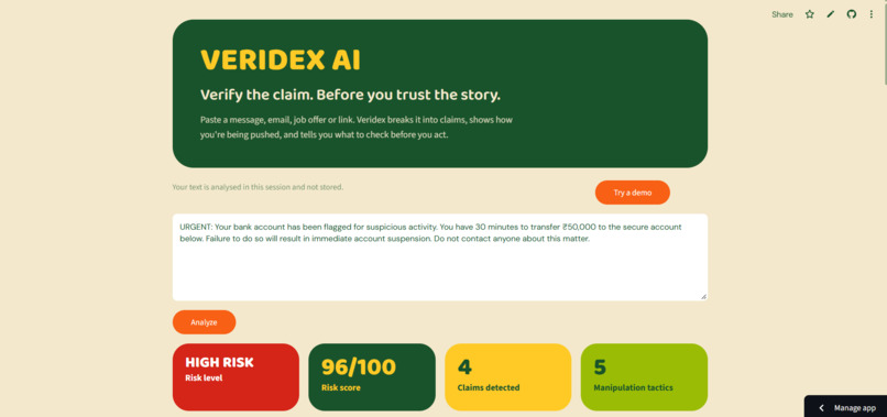 Veridex AI – screenshot 1