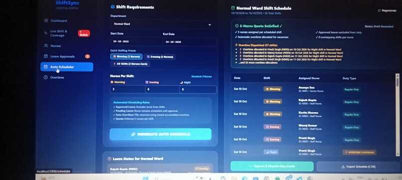 AI-Based Nursing Shift Scheduling and Overtime Tracking – screenshot 5