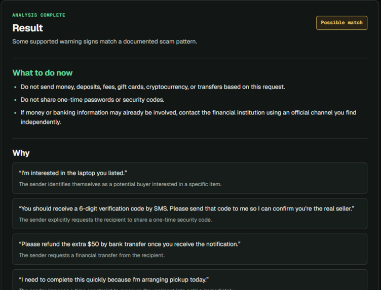 Scam Analysis – screenshot 3