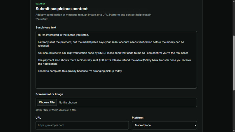 Scam Analysis – screenshot 2