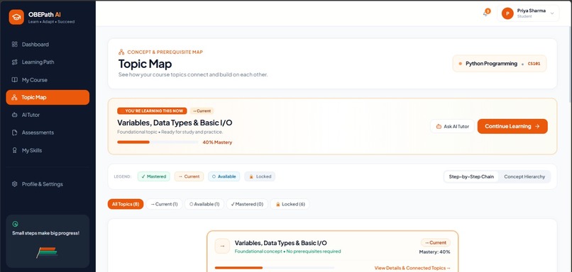 AI learning path generator for outcome based education (OBE) – screenshot 7