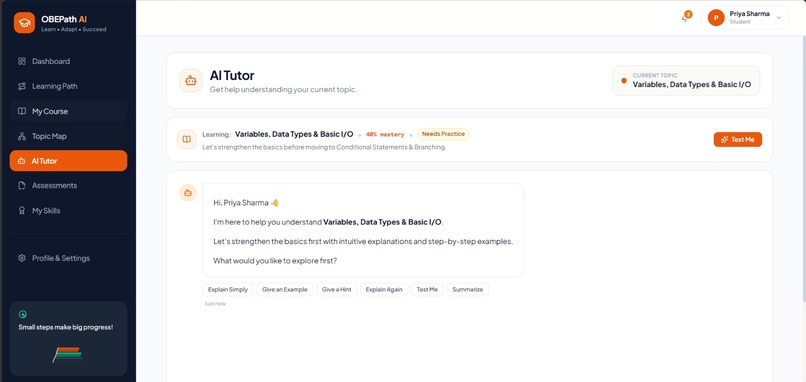 AI learning path generator for outcome based education (OBE) – screenshot 8