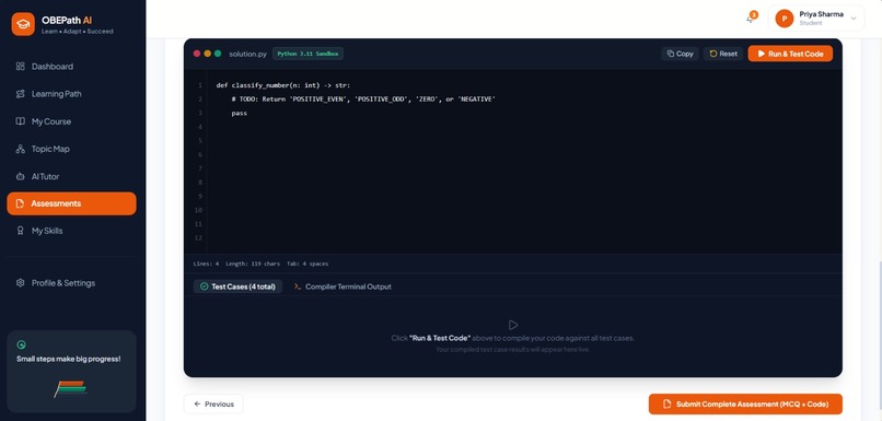 AI learning path generator for outcome based education (OBE) – screenshot 9