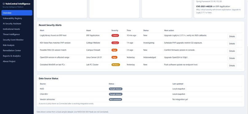 VulnCentral Intelligence – screenshot 2