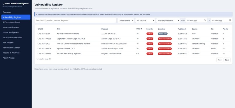 VulnCentral Intelligence – screenshot 3