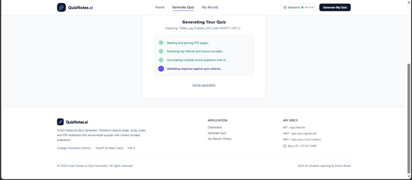 Smart Notes-to-Quiz Generator – screenshot 2