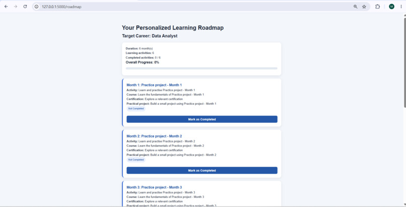 Smart Carrer Path Recommandation System & Skill Gap Detector – screenshot 5