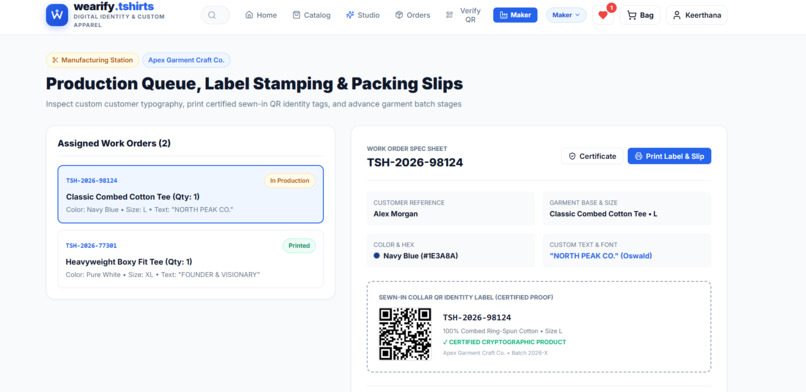 Web-Based Personalized T-Shirt Identity System – screenshot 1