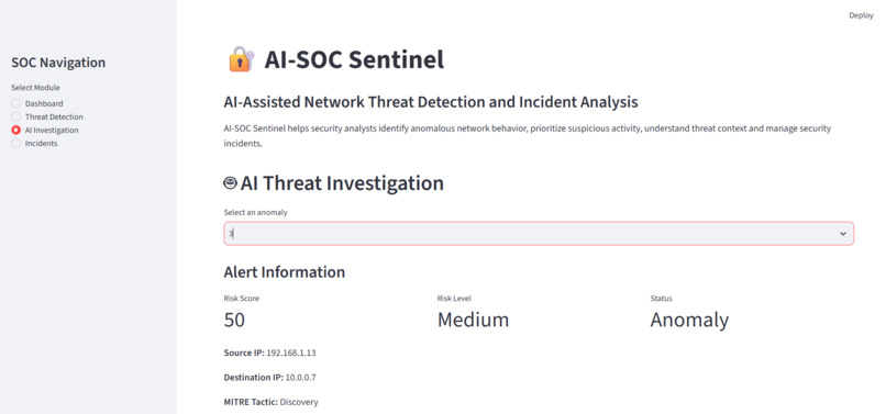 AI-SOC Sentinel – screenshot 4