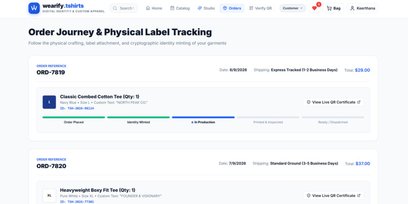 Web-Based Personalized T-Shirt Identity System – screenshot 2