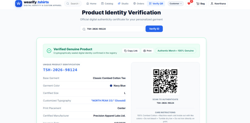 Web-Based Personalized T-Shirt Identity System – screenshot 3