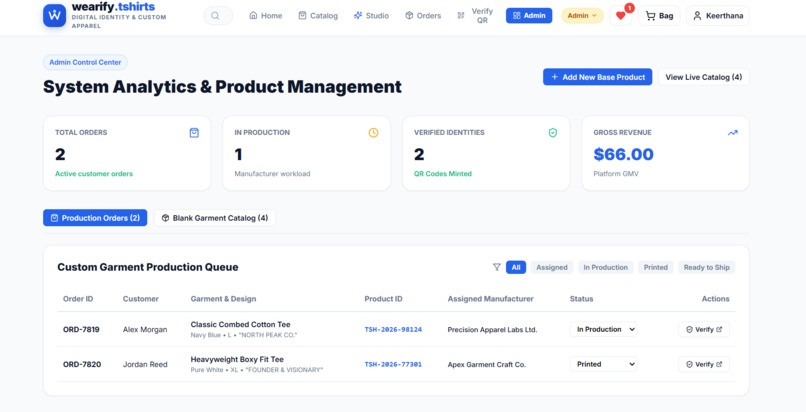 Web-Based Personalized T-Shirt Identity System – screenshot 4