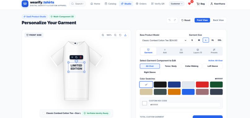Web-Based Personalized T-Shirt Identity System – screenshot 5