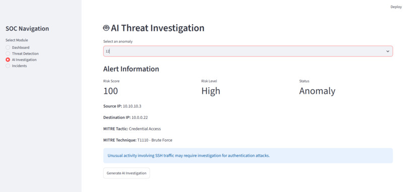 AI-SOC Sentinel – screenshot 5