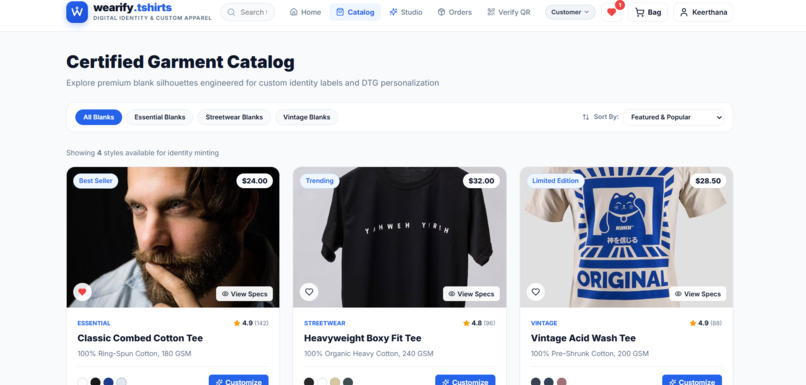 Web-Based Personalized T-Shirt Identity System – screenshot 6