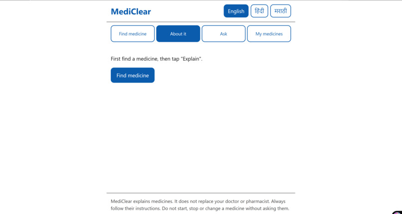 MediClear – screenshot 1