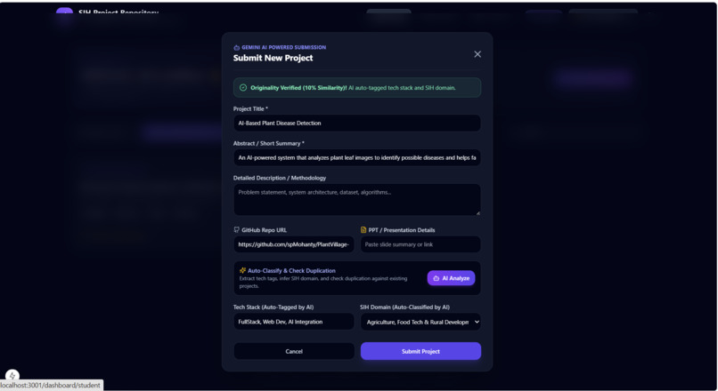 AI Student Project Repository with Smart Tech Tagging – screenshot 7