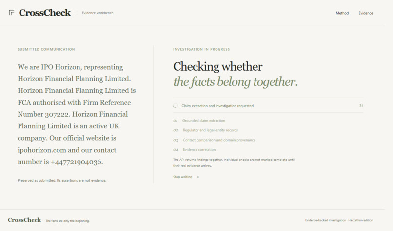 CrossCheck – screenshot 2