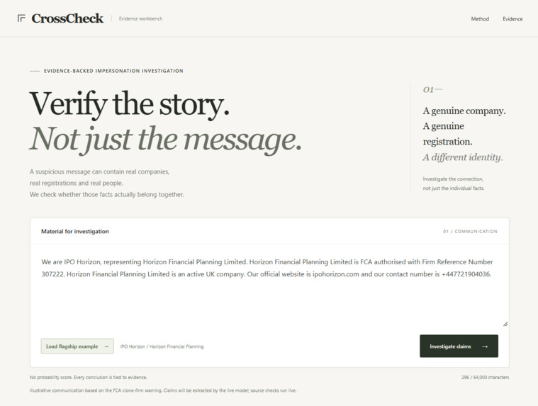 CrossCheck – screenshot 1