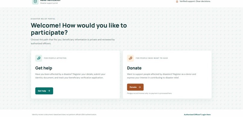 AI-Powered Disaster Relief Verification & Aid Platform – screenshot 1