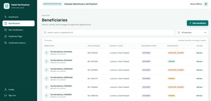 AI-Powered Disaster Relief Verification & Aid Platform – screenshot 4