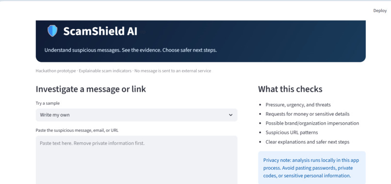 ScamShield AI – screenshot 1