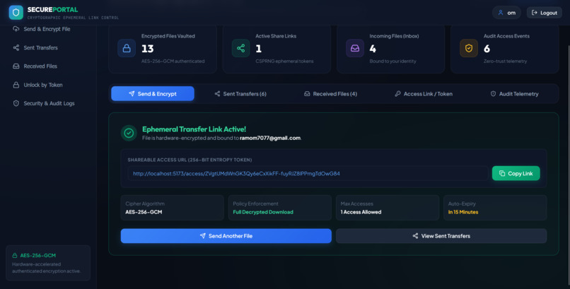Secure File Exchange with Ephemeral Access Control – screenshot 6