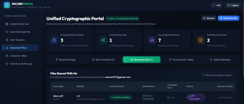 Secure File Exchange with Ephemeral Access Control – screenshot 7