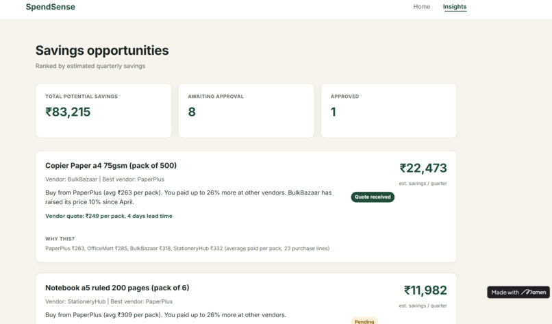 SpendSense: AI Procurement Copilot – screenshot 1